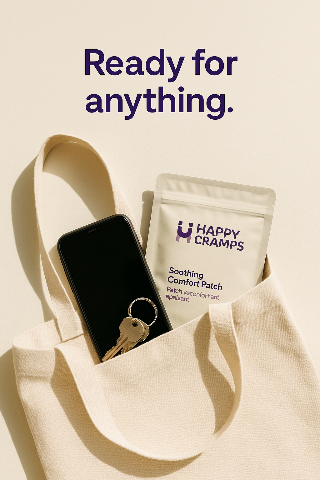 Patch in purse—travel-friendly cramp relief