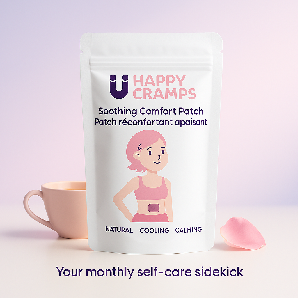 Minimal product shot—period patch on light background